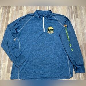Blue Long Sleeve Quarter Zip Marathon Shirt Size 2XL